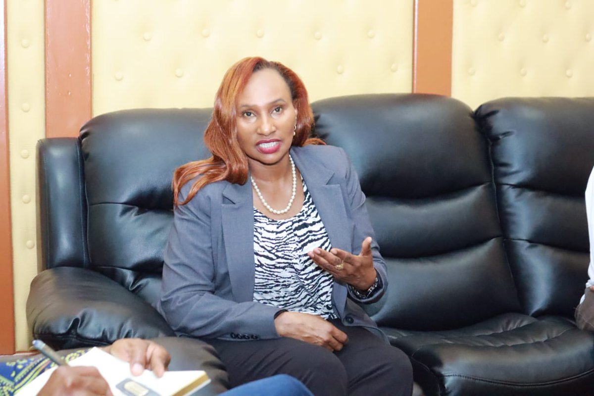 KenyasOmbudsman's tweet photo. On Monday, April 17, 2023, the  Chairperson of the Commission @FlorenceKajuju, paid Dr. Anne Kang'ethe, Director of the @KSGKenya Embu Campus, a courtesy visit. They discussed the strong ties between the Commission and @KSGKenya in strengthening public service delivery. https://t.co/O6G8Qc01N6