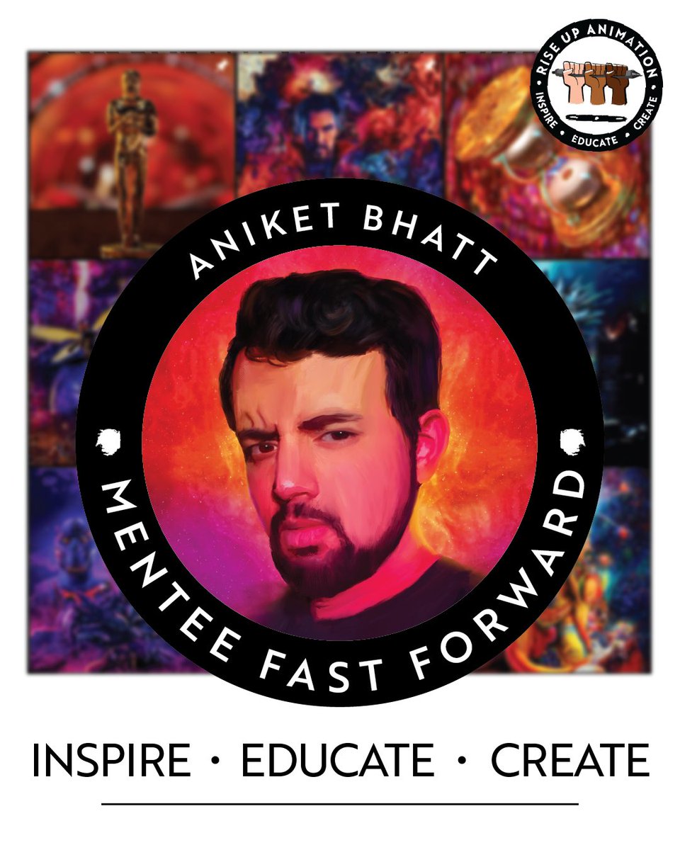 riseupanimation's tweet photo. Happy Monday Rise Up fam! We're bringing you another #MenteeFastForward where we hear from an RUA Mentee that found a career opportunity in animation. 

Today we celebrate @Aniketman from @Meta https://t.co/Nzxyd7mdMa
