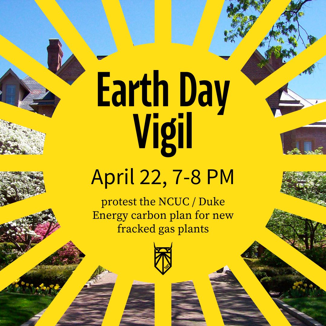 SunriseDurham's tweet photo. If you are ready to protest, we are holding an action on Earth Day (4/22) at 7 PM at the Governor's Mansion to protest the NC Utilities Commission approval of the Duke Energy Carbon Plan, in particular the refusal to rule out new fracked gas projects 🔥

https://t.co/KDlbI3TvdY https://t.co/6WBoZutvyu