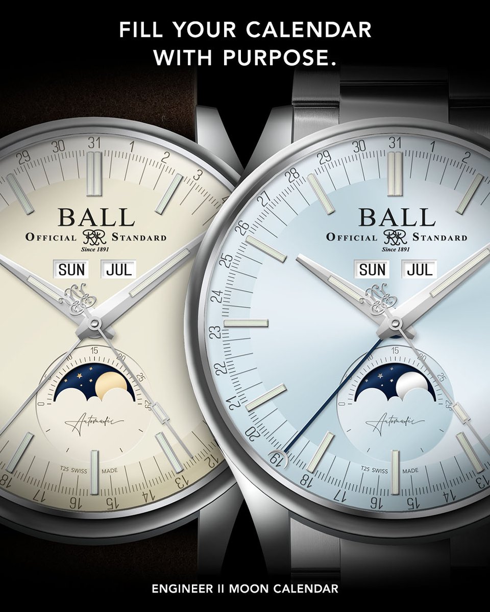 BALLWatchCo's tweet photo. Rooted in purposeful watchmaking, the Engineer II Moon Calendar is a dress watch with distinction. From its artful moon phase display to its robust stainless steel, it is a timepiece designed to go everywhere your imagination leads.
https://t.co/QesIjIbTmc
Let there be light. https://t.co/4dLJepMjHW
