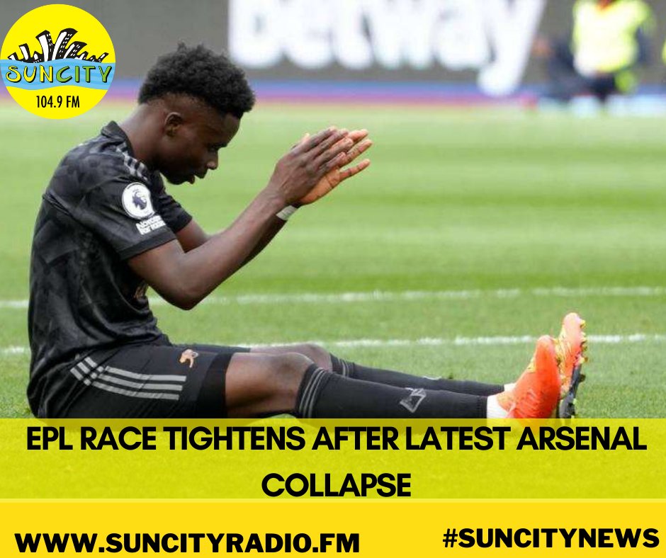 Another week, another Arsenal collapse.

Mikel Arteta has a job on his hands to make sure his team's title challenge does not go the same way after drawing 2-2 on the road against West Ham. For this and more news stories visit

Read More: suncityradio.fm/?p=article&c=F…