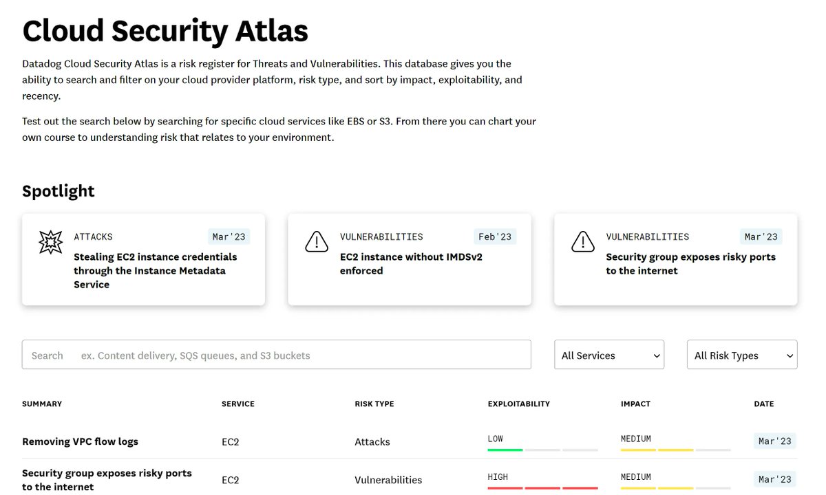 Worth a look!
[LandingPage] Cloud Security Atlas - by Datadog
buff.ly/40KWTPH 

#CyberSecurity #ThreatManagement #VulnerabilityManagement #CVE