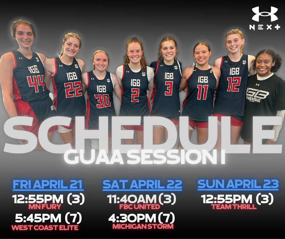 April LIVE Period Schedule 

🏀 GUAA Session I 
📍 Spooky Nook - Manheim, PA
📅 April 21 - 23, 2023