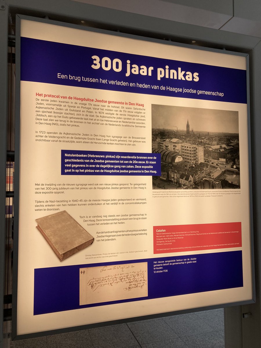 klokkenburg's tweet photo. Prachtige tentoonstelling naar aanleiding van 300 jaar Haagse pinkas, het zogenaamde protocol/notulenboek over het Joodse leven. 

Mooi hoe de brug geslagen wordt naar het tegenwoordige Joodse leven in Den Haag. 

Gaat dat zien, tot 5 juni in het Atrium https://t.co/RMdZrHT0aP https://t.co/2hIr1xKLD0