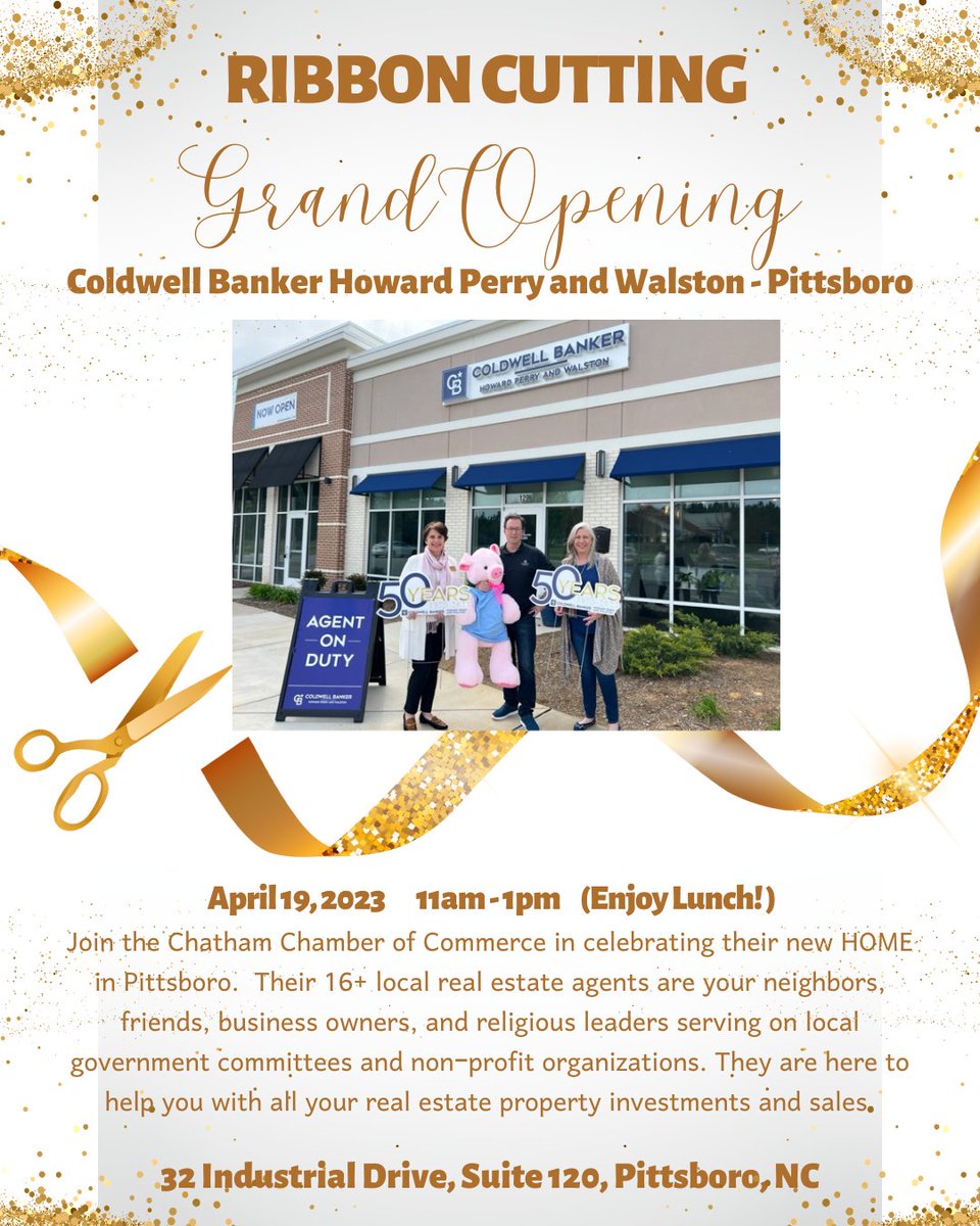 Chatham_Chamber's tweet photo. Reminder!  Coming up this Wednesday!  Please join us in celebrating their new HOME in Pittsboro! Ribbon cutting by Mayor Perry and 11am followed by lunch &amp; open house until 1pm. https://t.co/iT7ayprDcD