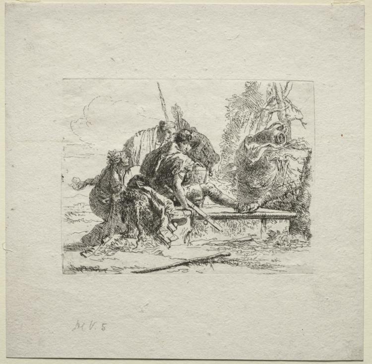 Giovanni Battista Tiepolo, Various Caprices:  The Two Soldiers and the Two Women, 1785 #cmaopenaccess #clevelandartmuseum clevelandart.org/art/1924.575.4