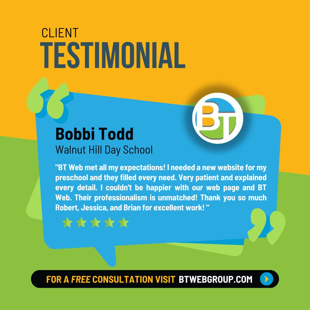 btwebgroup's tweet photo. We love hearing from our clients! Check out this review from Walnut Hill Day School! Have we helped you? Leave us a review today at https://t.co/inERDUt6v9! #GoogleReview #BTWebGroup #DigitalMarketing #WalnutHillDaySchool https://t.co/3jjpAfbVo8
