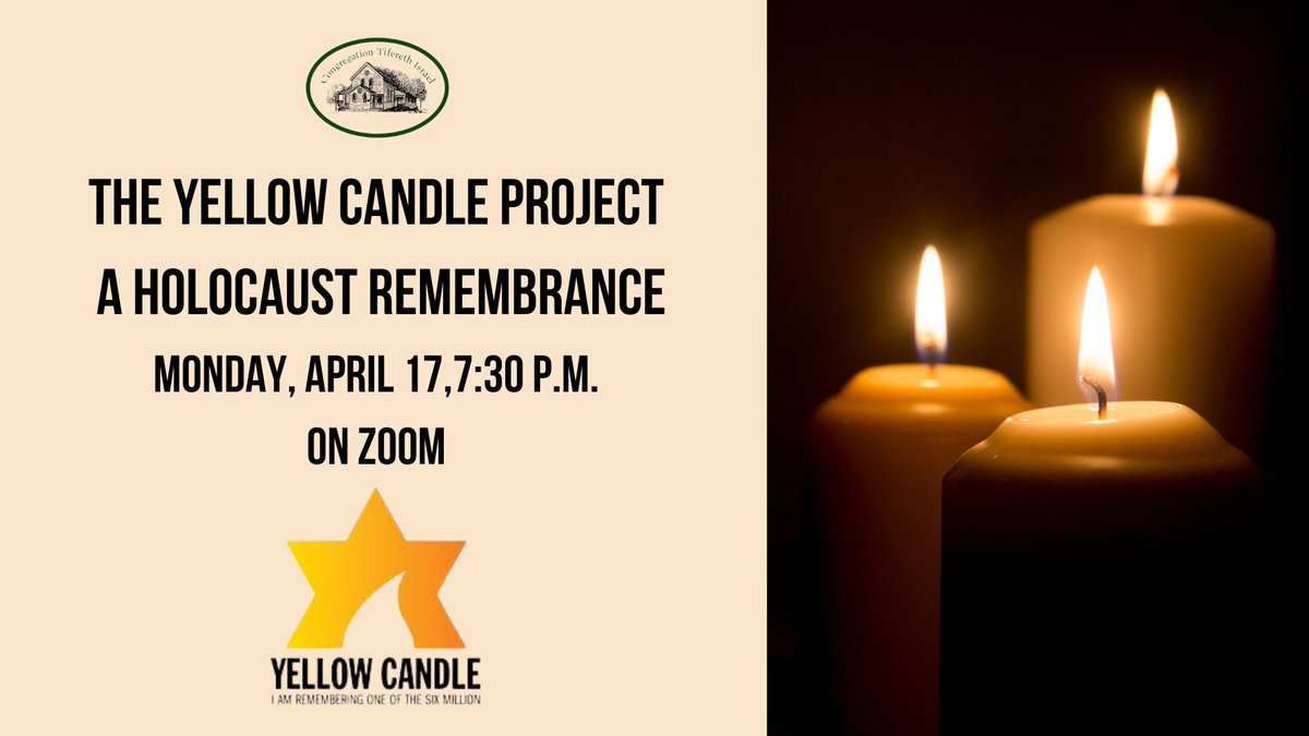 1TiferethIsrael's tweet photo. Please join us today 7:30 for the Yellow Candle Project - A Holocaust Rememberence, via zoom
https://t.co/yFMLbwaI0C
.
.
.
#northforksynagogue #tiferethisraelgreenport #congregationtiferethisrael #historicsynagogue #jewishevents #yellowcandle #HolocaustRemembrance https://t.co/PFL4g1Z4LH
