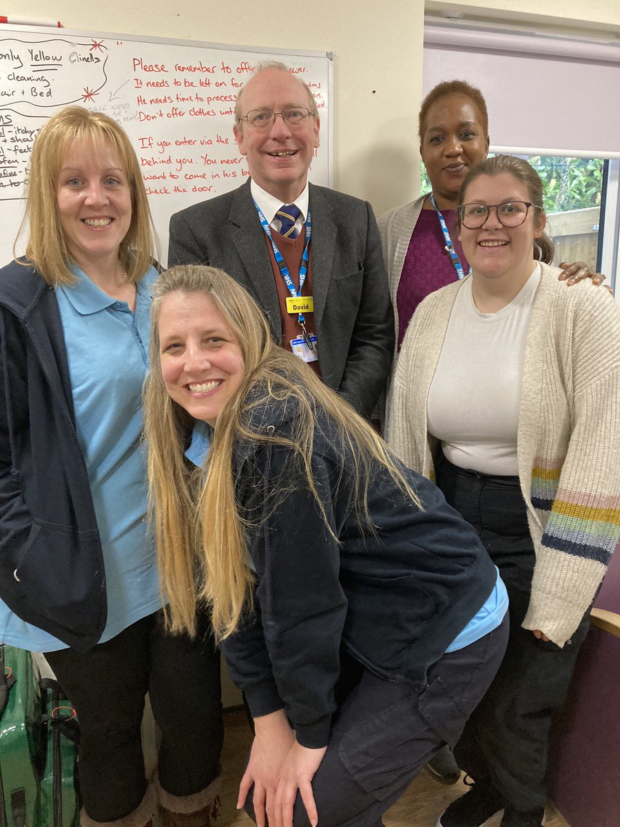 davidathomenow's tweet photo. Brilliant afternoon with the wonderful Moses Dube and team at Berkeley House (LD in patients). Great to hear feedback from colleagues about strong ideas for improvement; as ever humbled by the dedication of our teams to delivering the best possible care @GlosHealthNHS https://t.co/TIpZUcoZrk