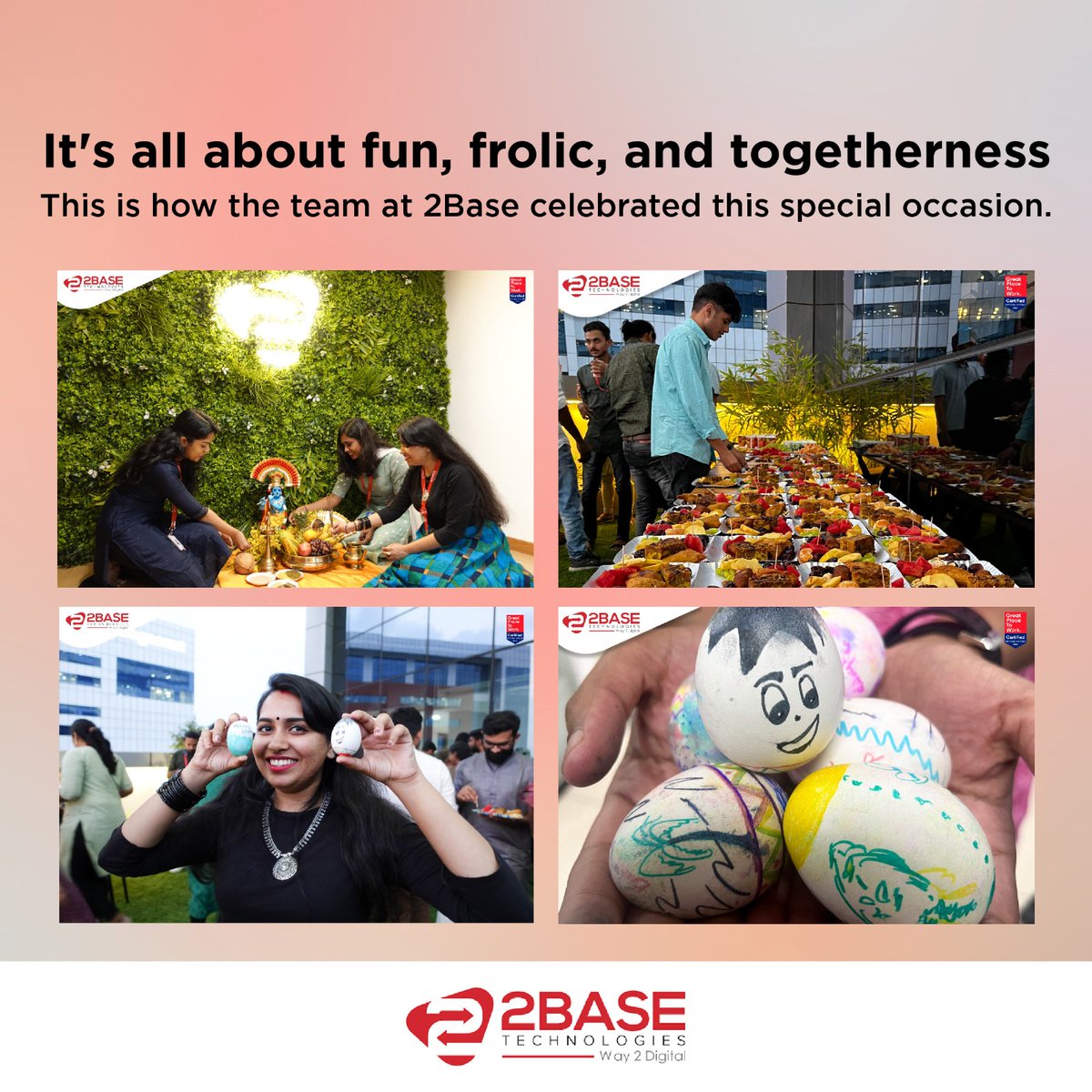 InfoparksKerala's tweet image. Festivals are times to celebrate and spend quality time together. The last weekend was special for #2Base staff since they celebrated Easter, Vishu and Ramadan as one big festival. 

#Infopark #KeralaITMission #InfoparkThrissur #InfoparkKochi #KeralaITParks