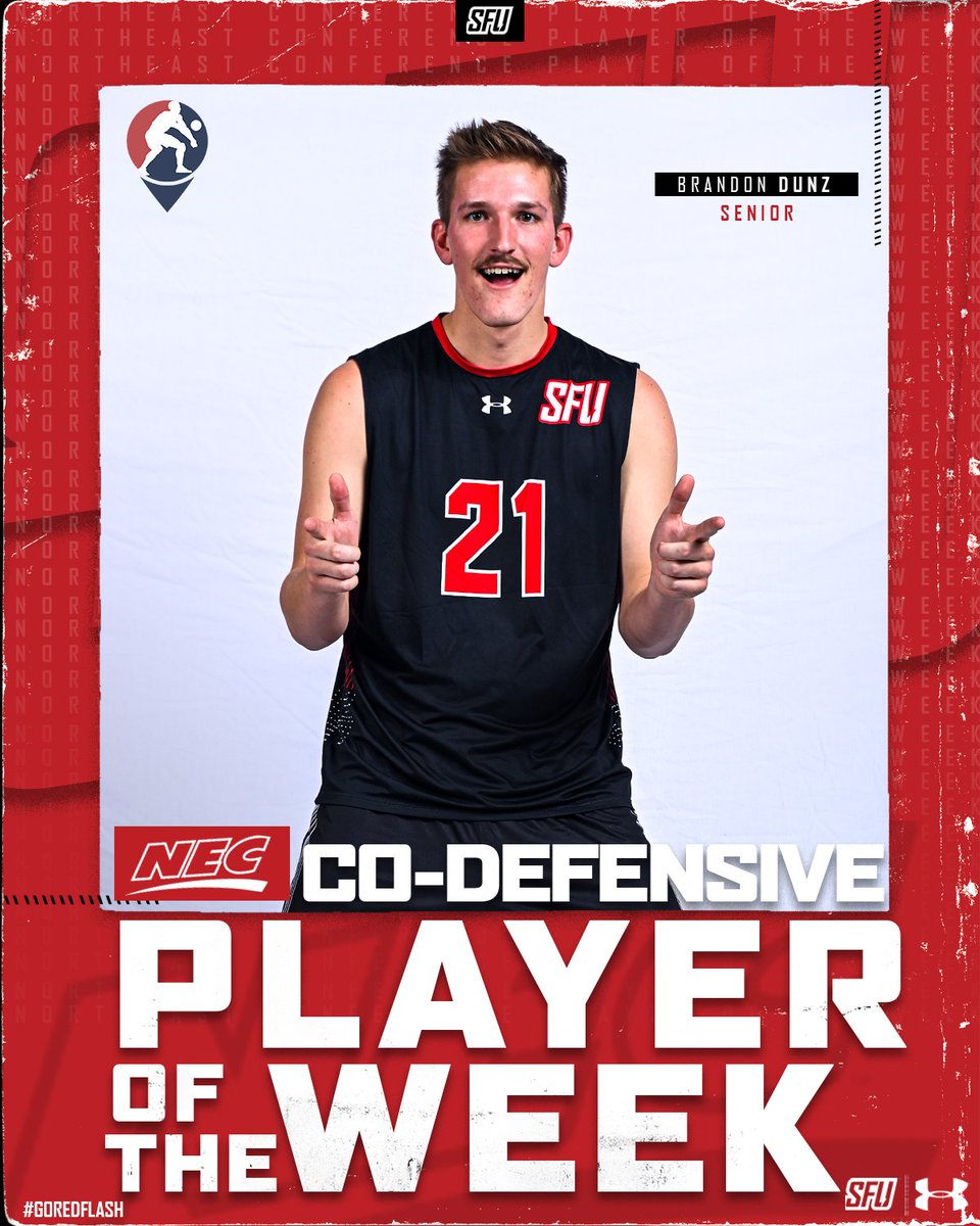 RedFlashMVB's tweet image. In the final round of weekly awards, Brandon Dunz has been named the @FirstPointVB NEC Defensive Player of the Week &amp;amp; Ryan Parker picked up his eighth Prime Performer ‼️

📰 bit.ly/3MRFsJi

🔴⚡️🏐
#GoRedFlash #RedFlashmvb