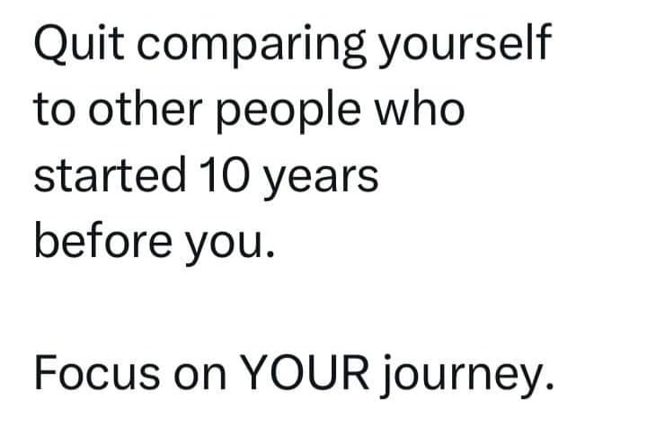 DiversityisNOW's tweet photo. Comparison is the thief of joy! Everyone's journey will be different. Everyone will experience highs &amp; lows. 
 Every single expert was once a beginner. The fact that you began means you are on the right track. Keep going! Work hard! Be teachable &amp; don't give up!! #Diversity https://t.co/YjgiGYs7GA
