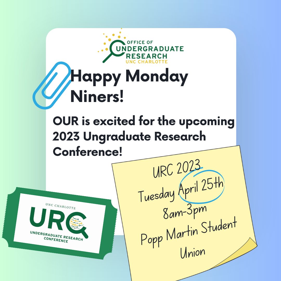 Happy Monday! OUR is excited for the upcoming URC! Hope to see you all there!