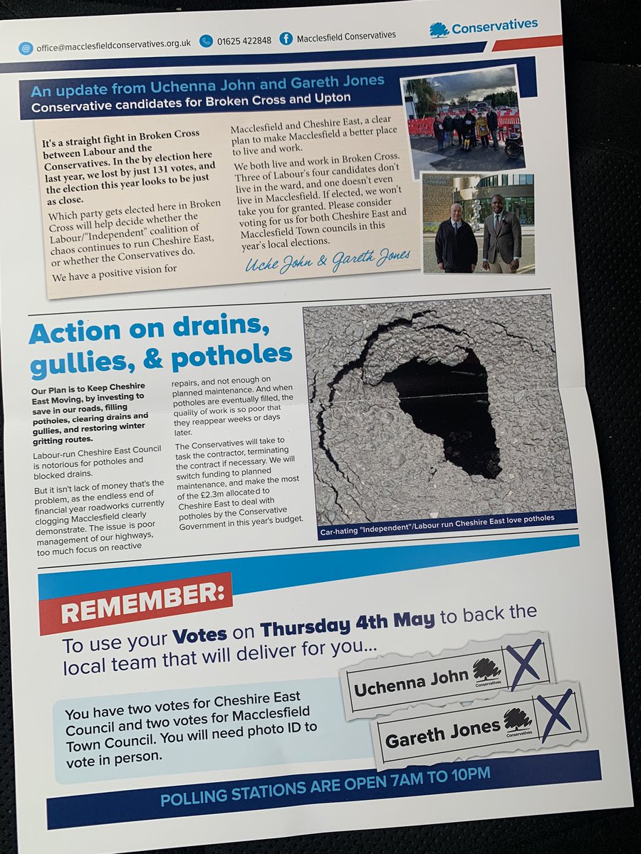 Uche__John's tweet photo. #LocalElections2023 #Conservatives #cheshireeast #macclesfield #brokencross https://t.co/ypN3q11aAI