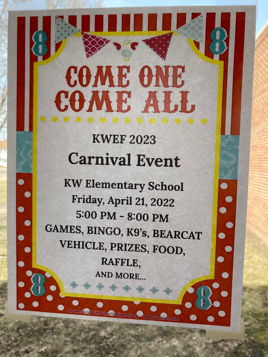 KWEDFOUNDATION's tweet image. Join us at the carnival April 21 5:00-8:00!!