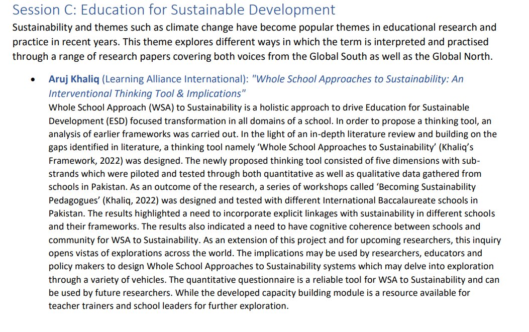 ArujKhaliq's tweet photo. As an @IBOrganization leader &amp; the only presenter from #Pakistan, I am enthused to be showcasing #Khaliq's_Framework for #WholeSchoolApproachestoSustainability on the #NewVoicesinGlobalEducationConference by @IOE_London under the patronage of @angelnetworknet  @ioe_derc @ucl https://t.co/Z0DafeelK4