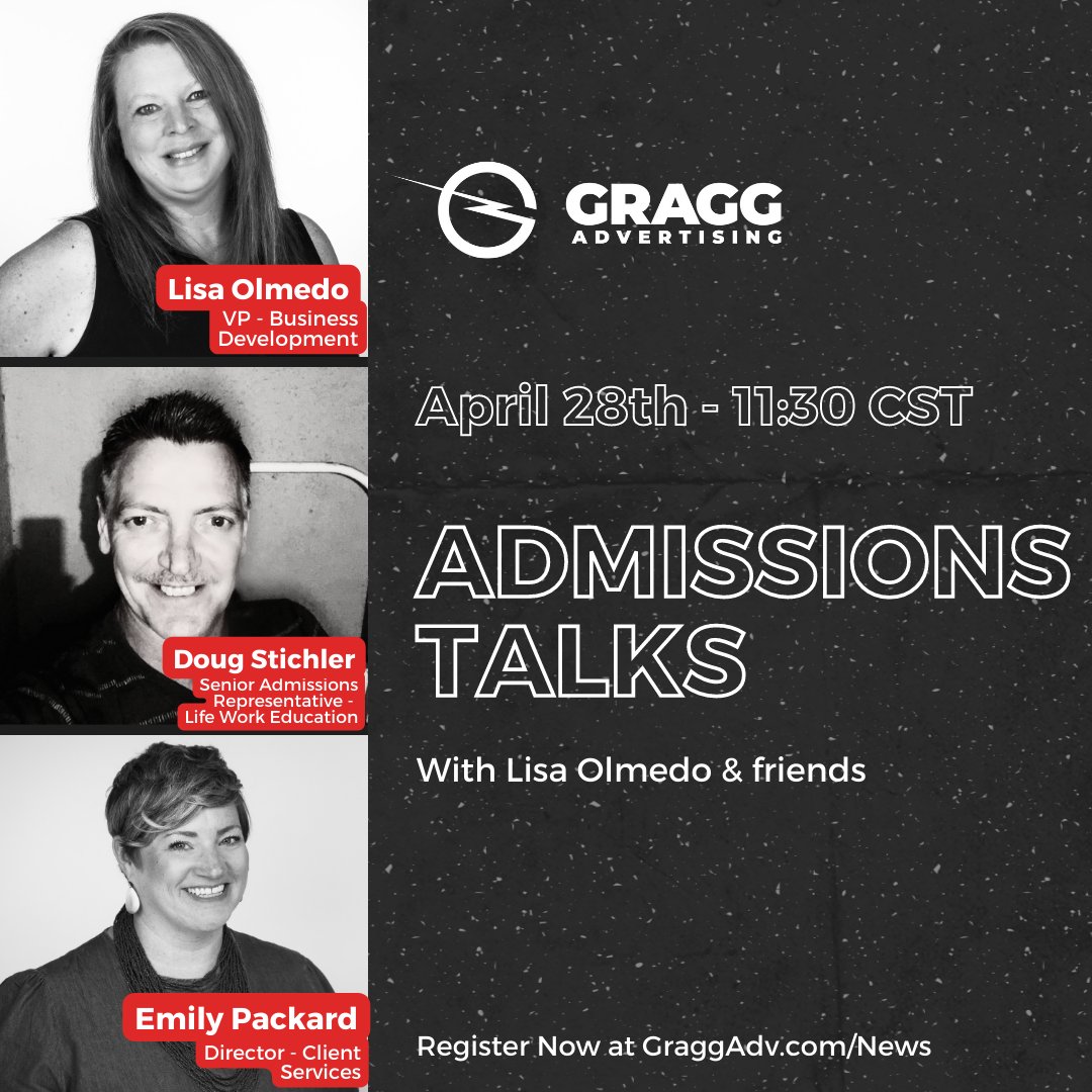 GoWithGragg's tweet photo. We will be discussing all things admissions including Working the inquiry, listening skills, motivation ideas and inspirational student stories - don't miss out! Register here: https://t.co/VL0Ltde2b7 https://t.co/PXFnOdRDqB