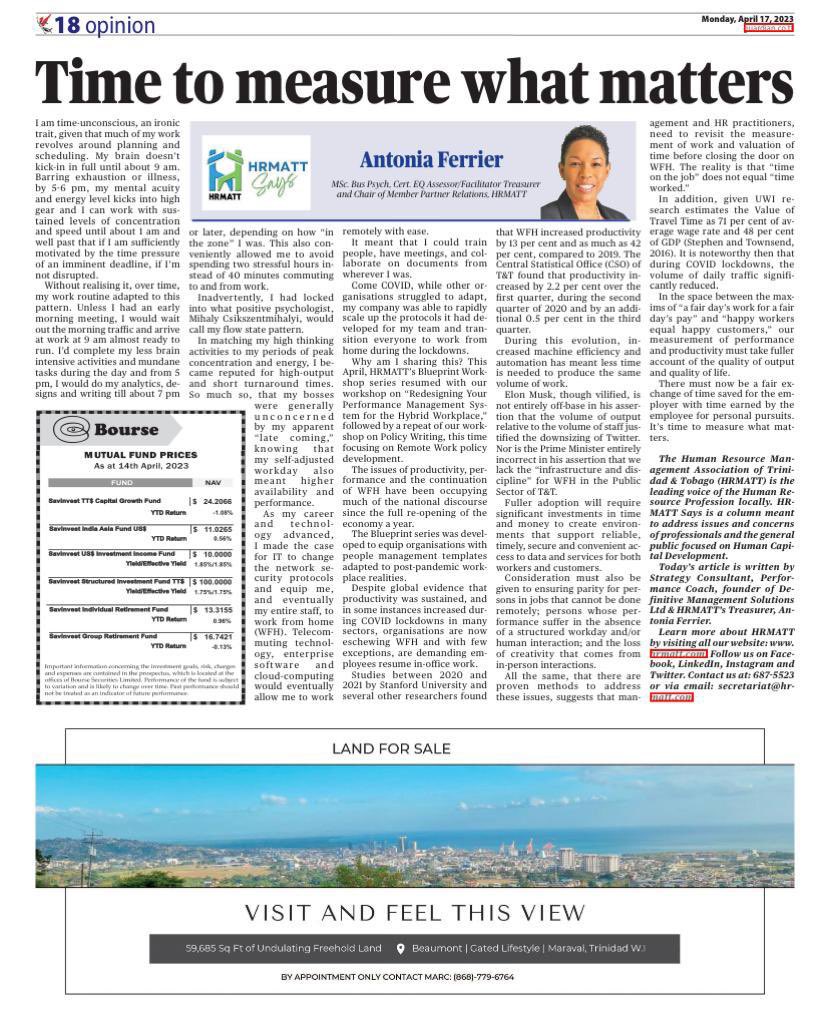 HRMATT1's tweet photo. Read today's full article, "Time to Measure What Matters" from Antonia Ferrier. Click on the following link. 

https://t.co/cHoeQWqLVQ

#HRMATTSays
#learnwithhrmatt
#hrmattcares
#leadership
#workfromhome
#measurementofwork
#hybridwork
#performancemanagement https://t.co/lS56nHiNxb