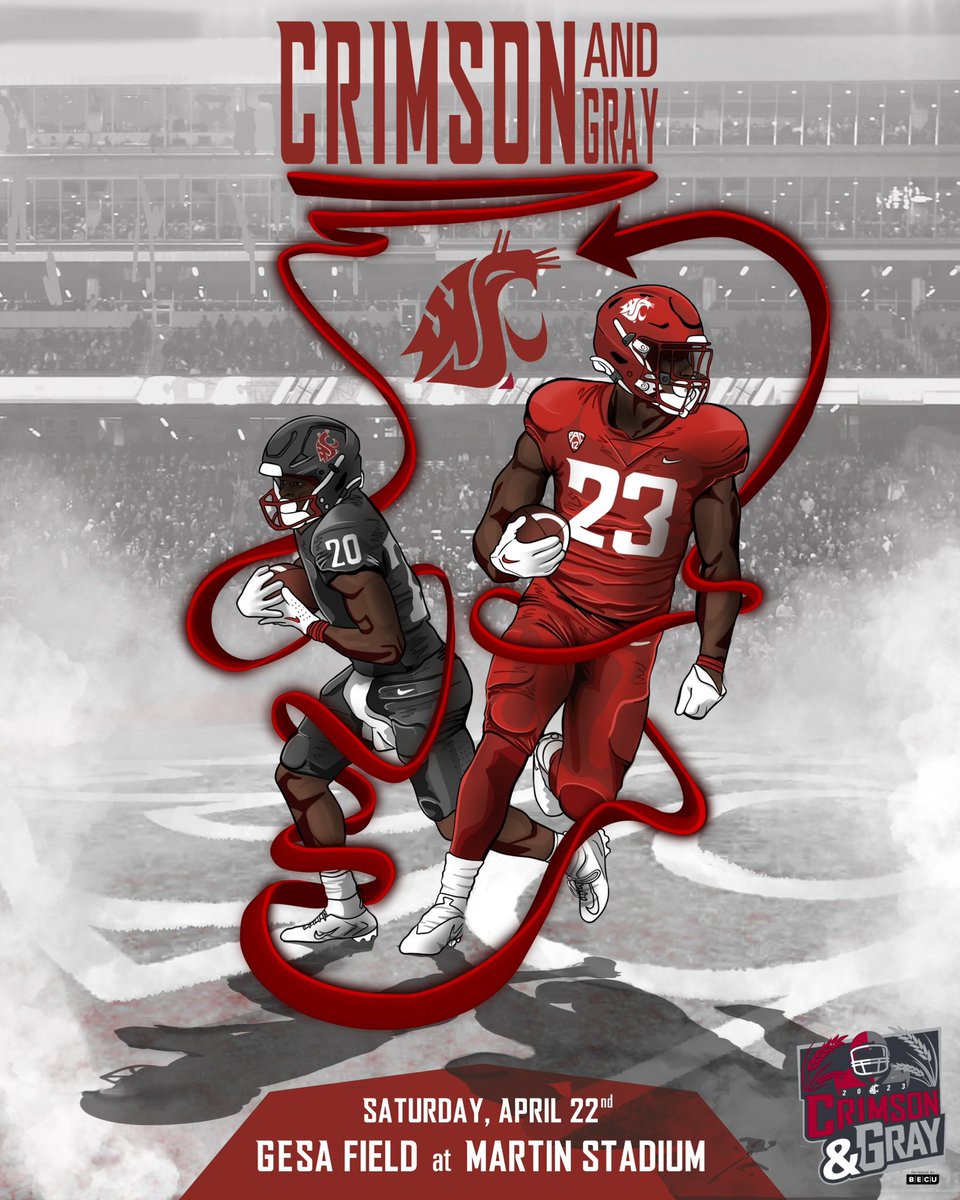 ArtofCollin's tweet photo. Poster design for @WSUCougarFB spring football matchup on Saturday, April 22nd https://t.co/LDV0LFCyLX