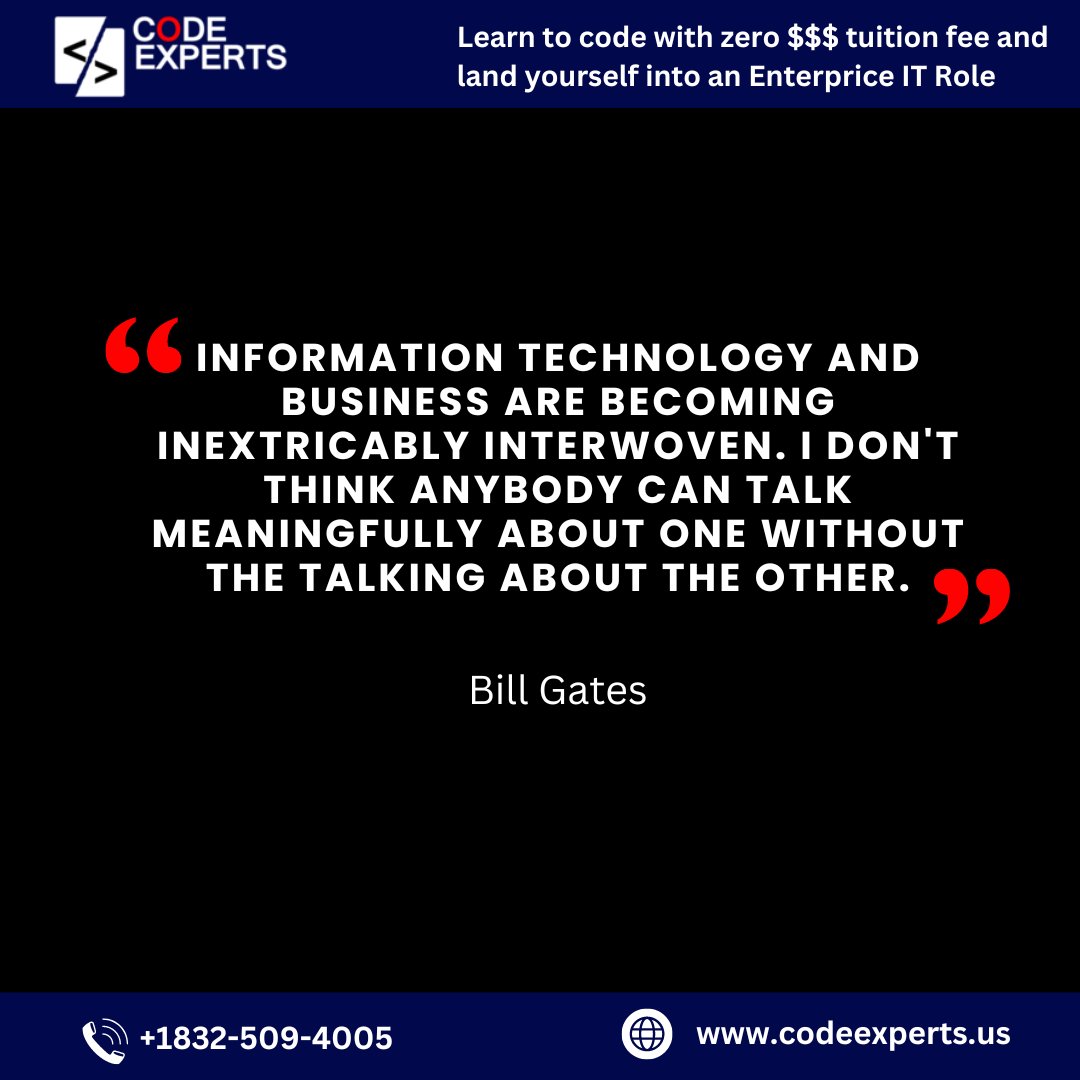 CodeExpertsUs's tweet image. Embrace the power of technology in business! In today&apos;s world, it&apos;s impossible to discuss one without the other. Stay ahead of the game by leveraging the latest technological advancements to drive growth and success. #TechnologyAndBusiness #Innovation #DigitalTransformation#quote