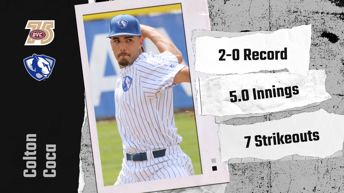 OVCSports's tweet photo. 𝗢𝗩𝗖 𝗕𝗮𝘀𝗲𝗯𝗮𝗹𝗹 ⚾ 𝗣𝗶𝘁𝗰𝗵𝗲𝗿 𝗼𝗳 𝘁𝗵𝗲 𝗪𝗲𝗲𝗸
@EIU_Baseball RHP Colton Coca

• Out of the bullpen, won a pair of games, allowing only 1 hit and no runs over 5 innings

#OVCit | #OVC75 | #RollThers https://t.co/RGXrkICZyi
