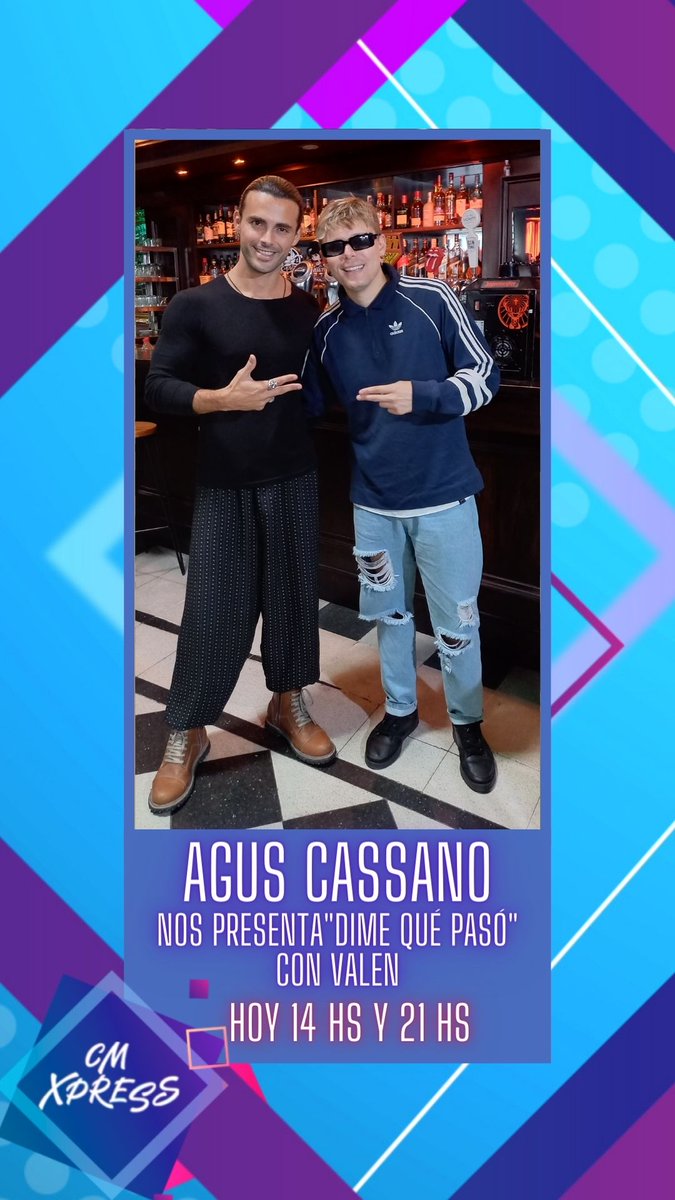 CMMUSICAOK's tweet photo. 😍 ¡14HS Y 21HS AGUS CASSANO EN CM XPRESS!
🙌 Valen habló con Agus Cassano quien nos trajo su single "Dime qué pasó"
👉¡Miralo! https://t.co/l7xsXeNj02
#AgusCassano #CMXpress #cmelcanaldelamusica @aguscassanook https://t.co/liODNQ6T0y