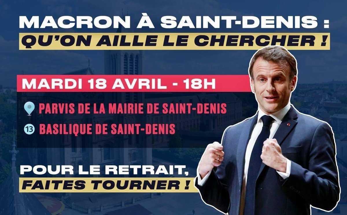 Demain, Macron va à Saint-Denis, la ville où sont enterrés les rois de France.
C’est important les symboles.
#Macron20h