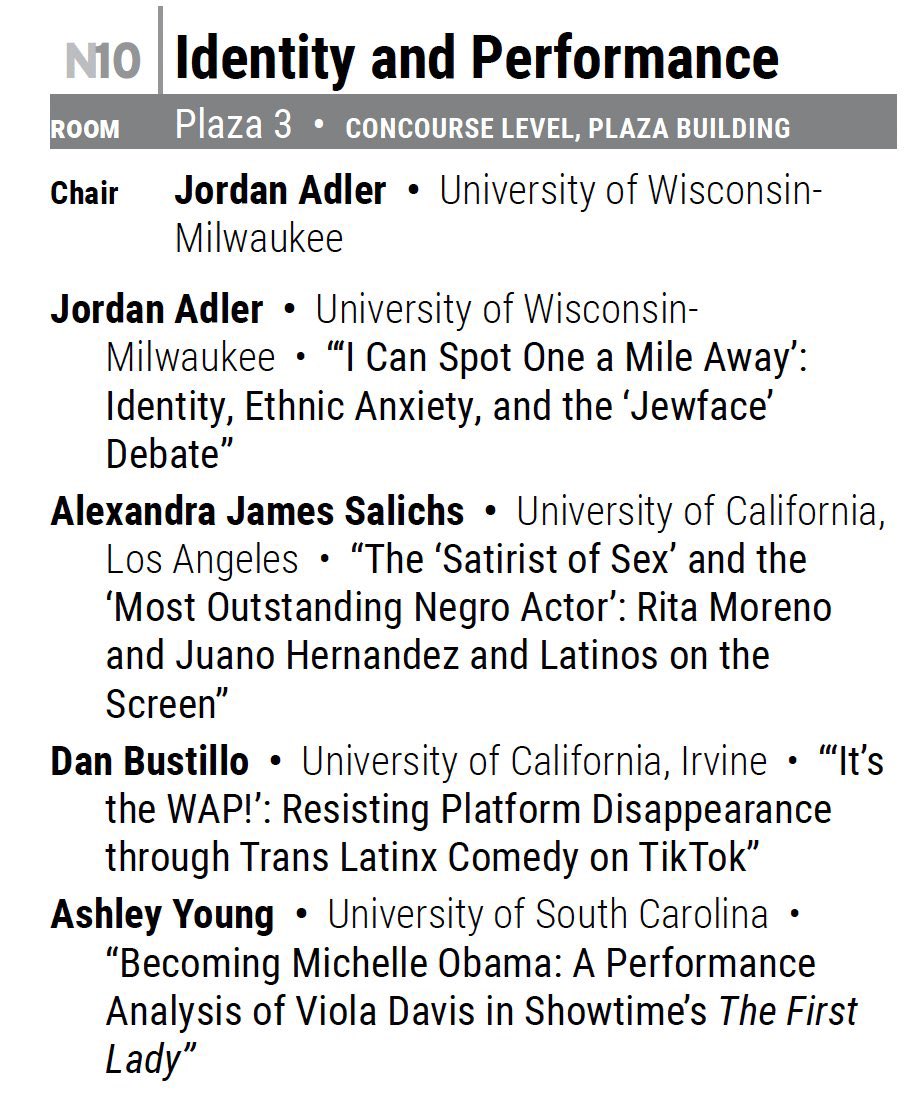 academicfilmjam's tweet image. Very delayed, but it was such an honor to present on the last day of #SCMS2023 with Dan Bustillo, Ashley Young and panel chair, @jordanzadler 

Looking forward to how these ideas develop!