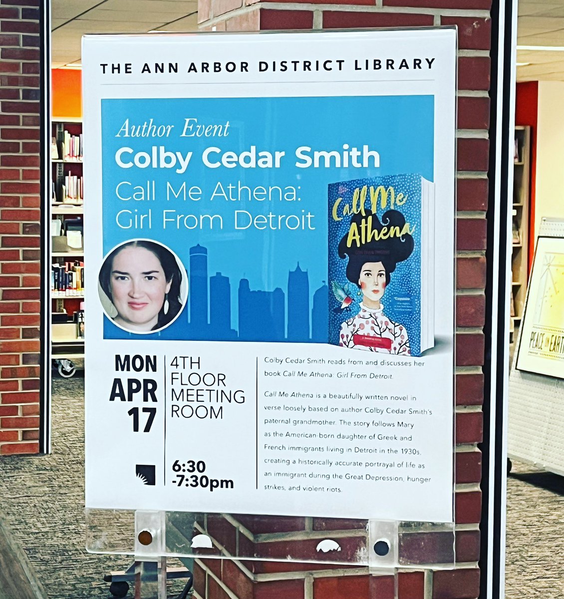 ✨I flew 600 miles and I’m in Michigan! I’m very excited for my event with @aadlgram and @literatibookstore tonight at the Ann Arbor District Library Downtown @6:30pm. Come join us! ✨

@AndrewsMcMeel @amp_kids @StimolaLiterary @allidhellegers 
#michigan #versenovels #yalit