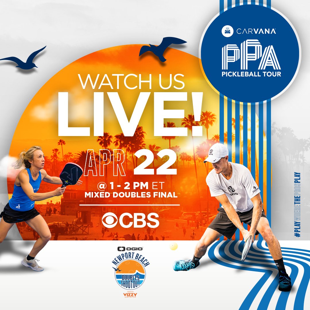 Get ready for the OGIO Newport Beach Doubles-Shootout, presented by Vizzy! 🔥 Don't miss the Mixed Doubles Pickleball Final match, live on CBS National, April 22nd from 1-2pm ET! 📺 Who will come out on top and claim the championship title? Tune in and find out! #PPATour #CBS