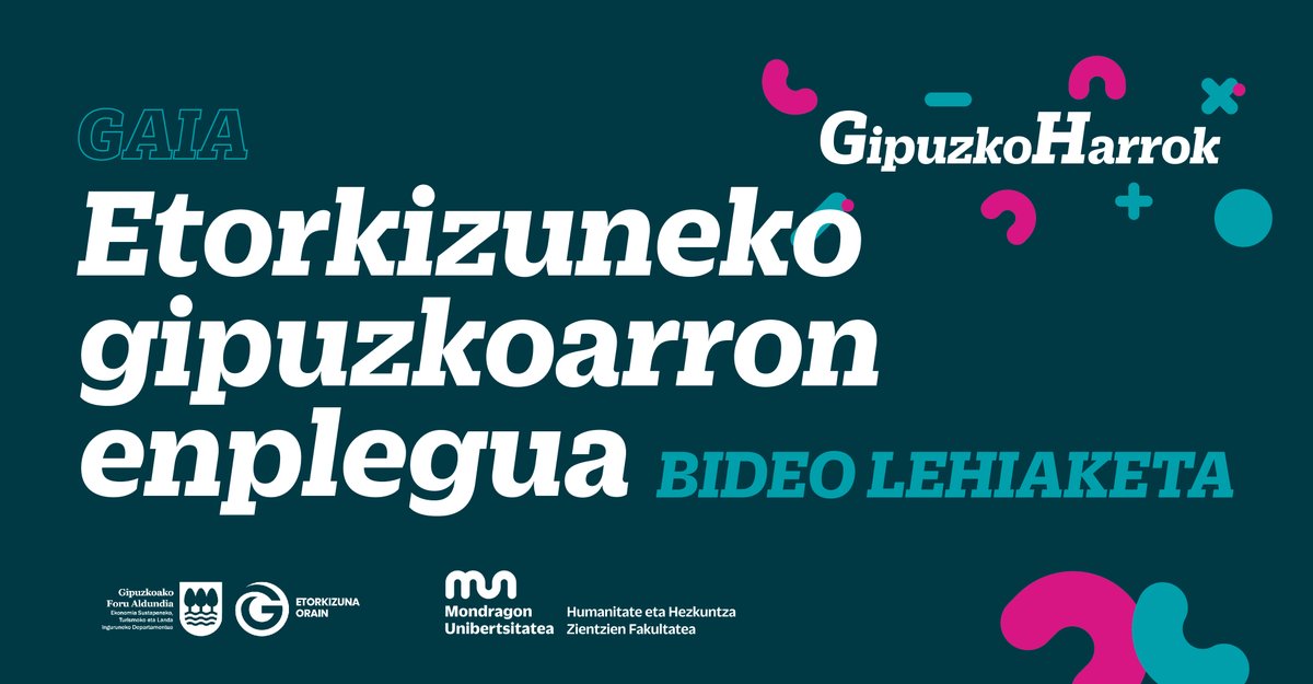 #GipuzkoHarrok bideo lehiaketa antolatu dugu "Etorkizuneko langileen enplegagarritasuna indartzeko" proiektuaren baitan.

💡 Gaia: ‘Nolakoa izango da etorkizuneko gipuzkoarron enplegua?’
📆 Aurkezteko epea: ekainak 9
ℹ️ ow.ly/A1cb50N66VJ

<a href="/Gipuzkoa/">Gipuzkoa</a> <a href="/MUnibertsitatea/">Mondragon Unibertsitatea</a>
