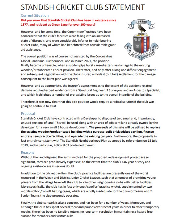 standish_cc's tweet photo. IMPORTANT STATEMENT

Please read. We hope we have your support! https://t.co/cEm1TkO8nV