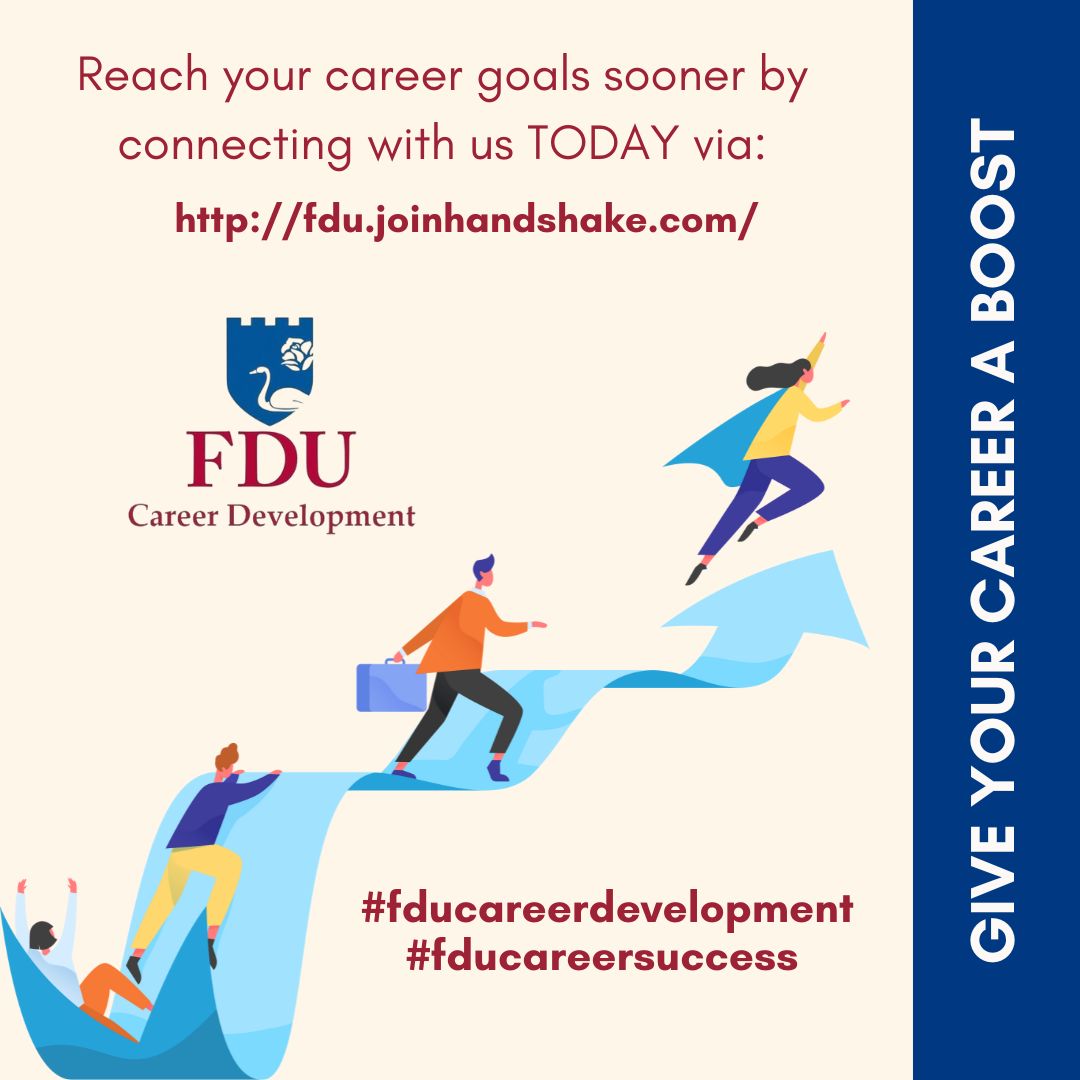 FDUDevilCareer's tweet photo. Give your career a boost! Visit https://t.co/QiD2MISgzS TODAY!
#fducareerdevelopment #fducareersuccess https://t.co/4AFDX3HQhu