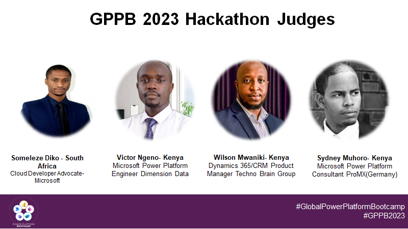 PowerplatformKe's tweet photo. Super honored to have experienced professionals and amazing community leaders with us as part of the judges. We are grateful for  @engenovic , @dkdenniskorir, Sydney Muhoro, Wilson Mwaniki  @DikoSomeleze and @TheOyinbooke who joined us online and for the amazing insights. https://t.co/PtQU0tjRNC