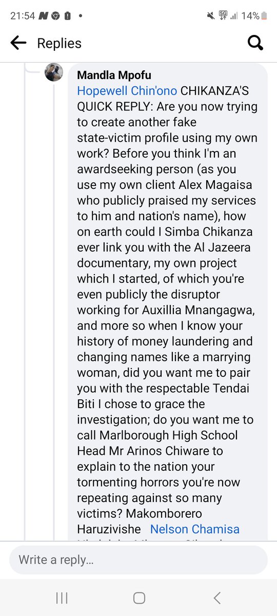 FocusedYouth2's tweet photo. @daddyhope But it's not only CCC, but media colleagues, even the Al Jazeera guys you attack as you even back Auxillia Mnangagwa, just like your SAPES Trust message to the @ibbosnr's panel 
that you're working for Auxillia mediating for a GNU with Nero, which @nelsonchamisa rubbishes you https://t.co/BnBaXpMt3X