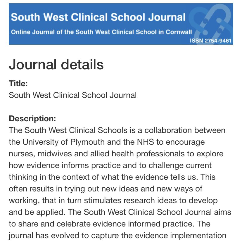 CornwallClinSch's tweet photo. Here's the latest edition of the #SouthWestClinicalSchoolJournal It celebrates our latest cohort of #ChiefNurseResaerchFellows evidence exploration exploits and change project plans: 

https://t.co/sAbO3aUGAJ https://t.co/nFVQPReI5S
