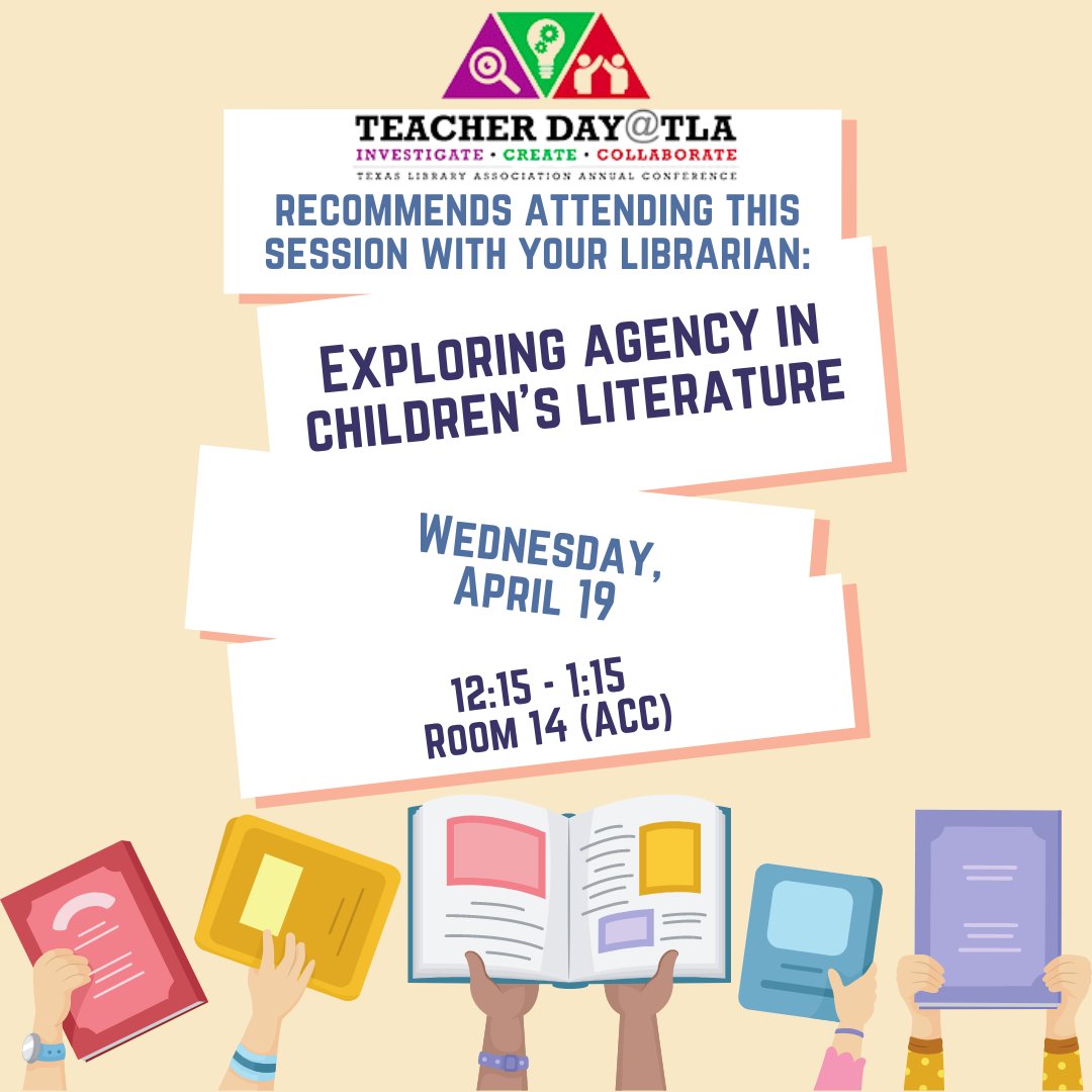 Another great session for #teachers and #librarians to attend together. This session will focus on diverse children's literature in school libraries. #TLA23 #TDTLA23 @TXLA @TxASL