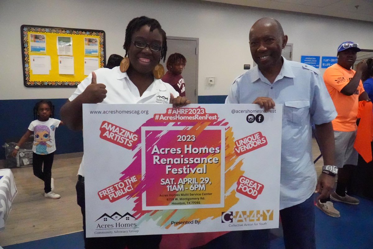 AcresHomesCAG's tweet photo. 4 years later and the support is still the same! Thank you so much mayor Turner for showing love for our festival! We can't wait to party with the entire city on April 29th!

#AcresHomesRenFest
#Ahrf2023
@SylvesterTurner
@CompleteHouston https://t.co/mkwbvPEDyq