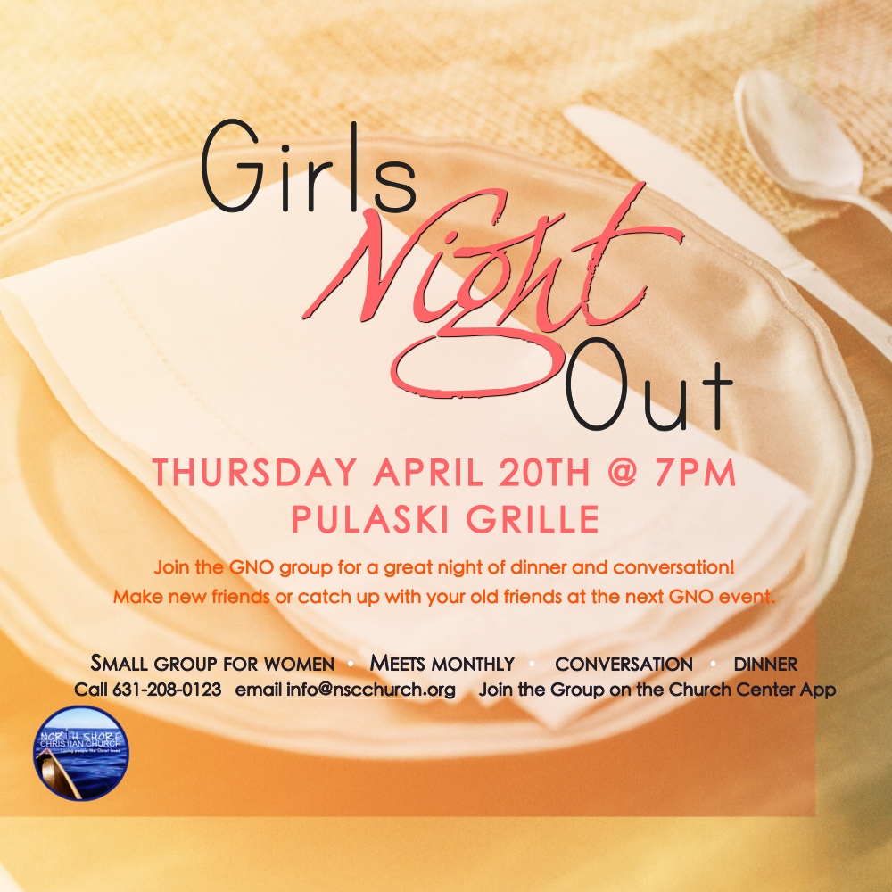 NSCC411's tweet photo. GNO is this Thursday! Check your Church Center App for group info or click the link for details.

https://t.co/GfYcJlMkcA https://t.co/zgYAKcLal3