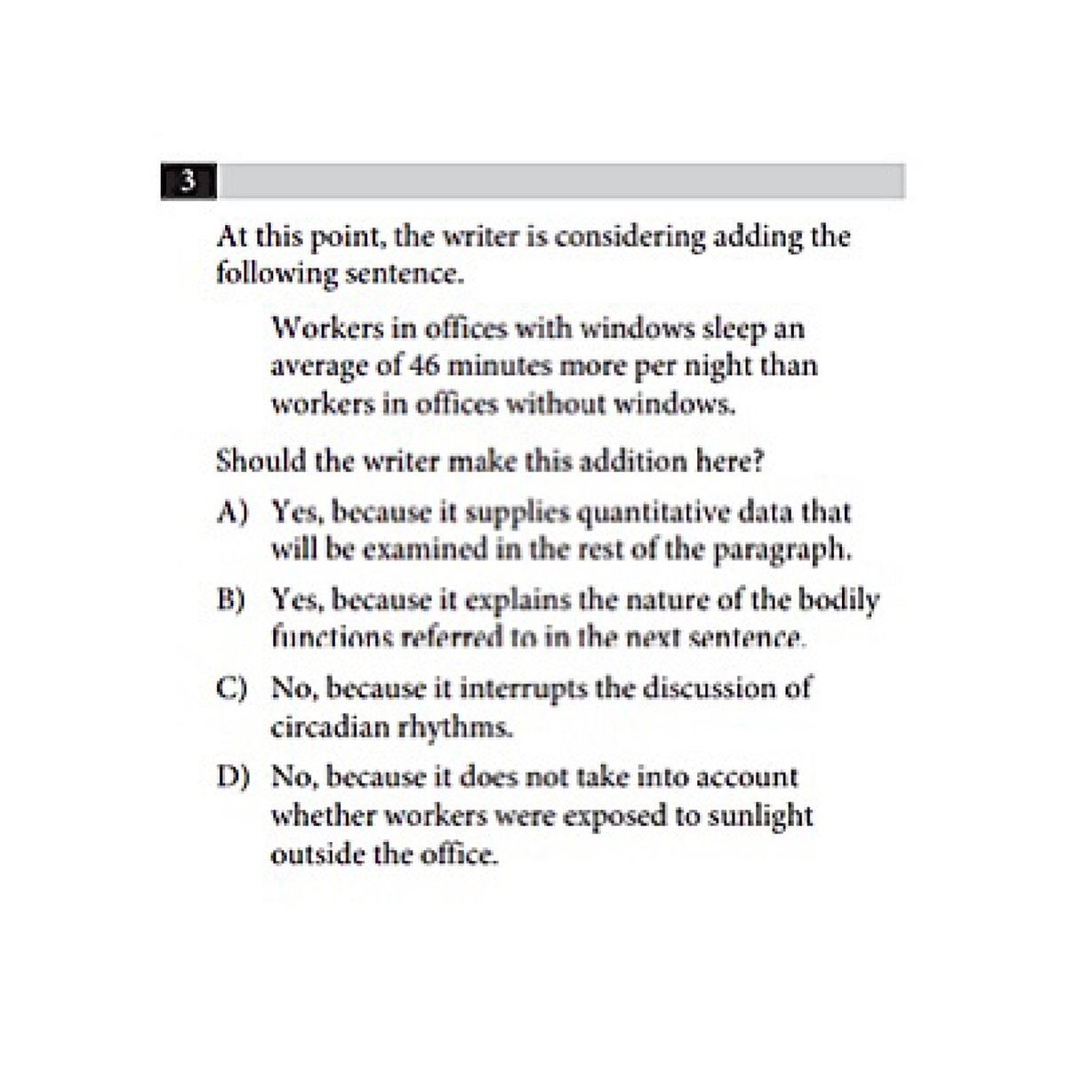 TheAAdvantage's tweet image. SAT Pop Quiz Time! 📚 Can you answer this question from the Writing &amp;amp; Language section? Don’t be shy. 🫣 Take a chance and drop your best answer below!👇 #SATPrep #StandardizedTests #Testing #College #CollegeAdmissions #TestPrep #SATWorkshop #Philly #PhillyEvents #GetTheAdvantage