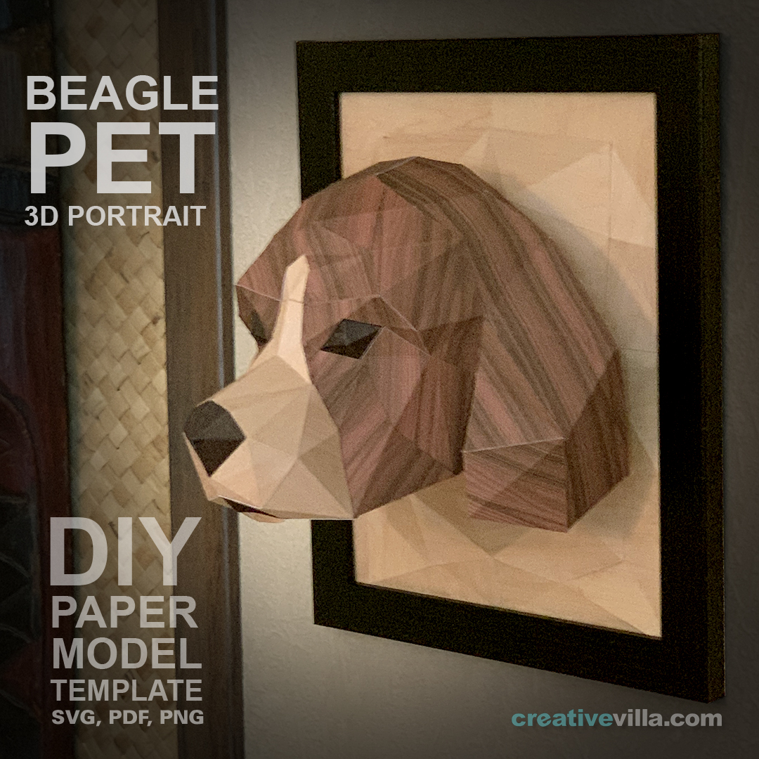 CreativeVillaM's tweet photo. Excited to share the latest addition to our #etsy shop: Beagle Dog 3D Portrait Wall Sculpture DIY Low Poly Paper  Model Template, Paper Craft https://t.co/axx86llJQ3  #modelmaking #dog #beagle #papercraft #paperart #papersculpture  #papermodel #3d #DogLover https://t.co/2fldJO6jL7
