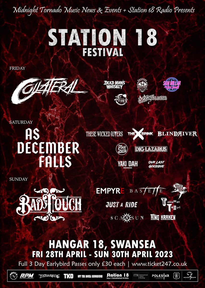 Next up for the Blind River Road Machine: @Station18Fest Swansea! Grab yourself 10% off a ticket with the code BR10 at checkout. GO!!