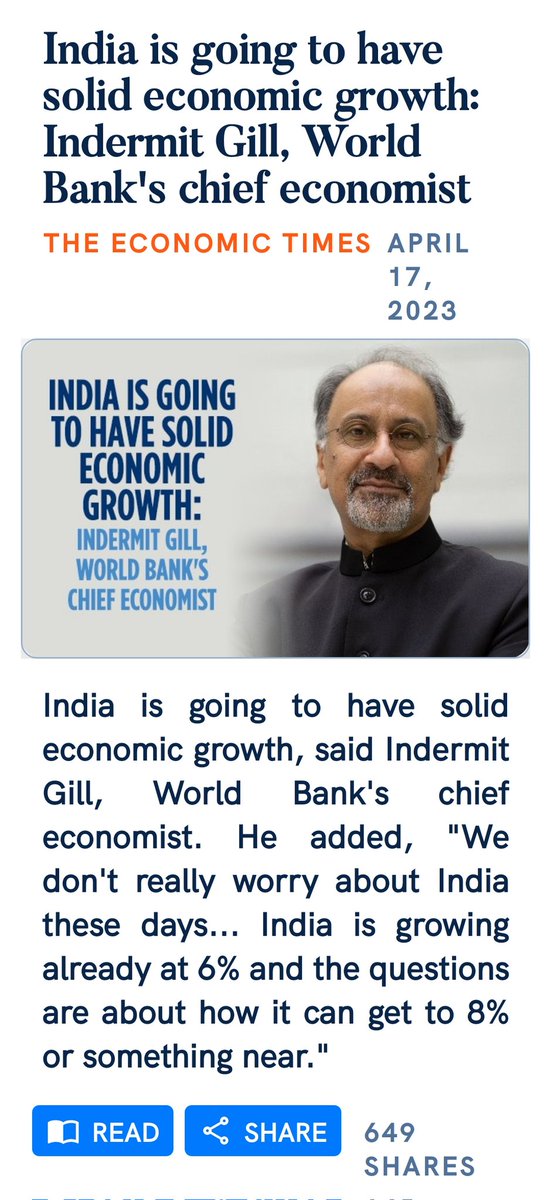jamadar72's tweet photo. India is going to have solid economic growth: Indermit Gill, World Bank's chief economist
https://t.co/EHaXGTGJqd https://t.co/548jelEOEl