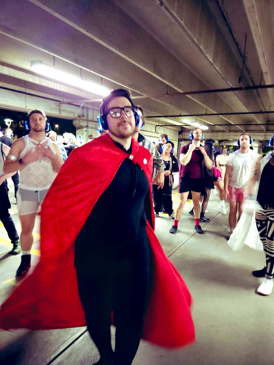 JLComes's tweet photo. Experienced my first ever @WhatTheFloat and it was simply ✨magical✨
🎧🎶A traveling silent disco, this one themed “The Float of Good &amp; Evil” 😈😇 as you can see, I was in my ❤️Red Riding Hood❤️ Era.
(Yes, Red is a Villain, iykyk) https://t.co/NognSwpbF4