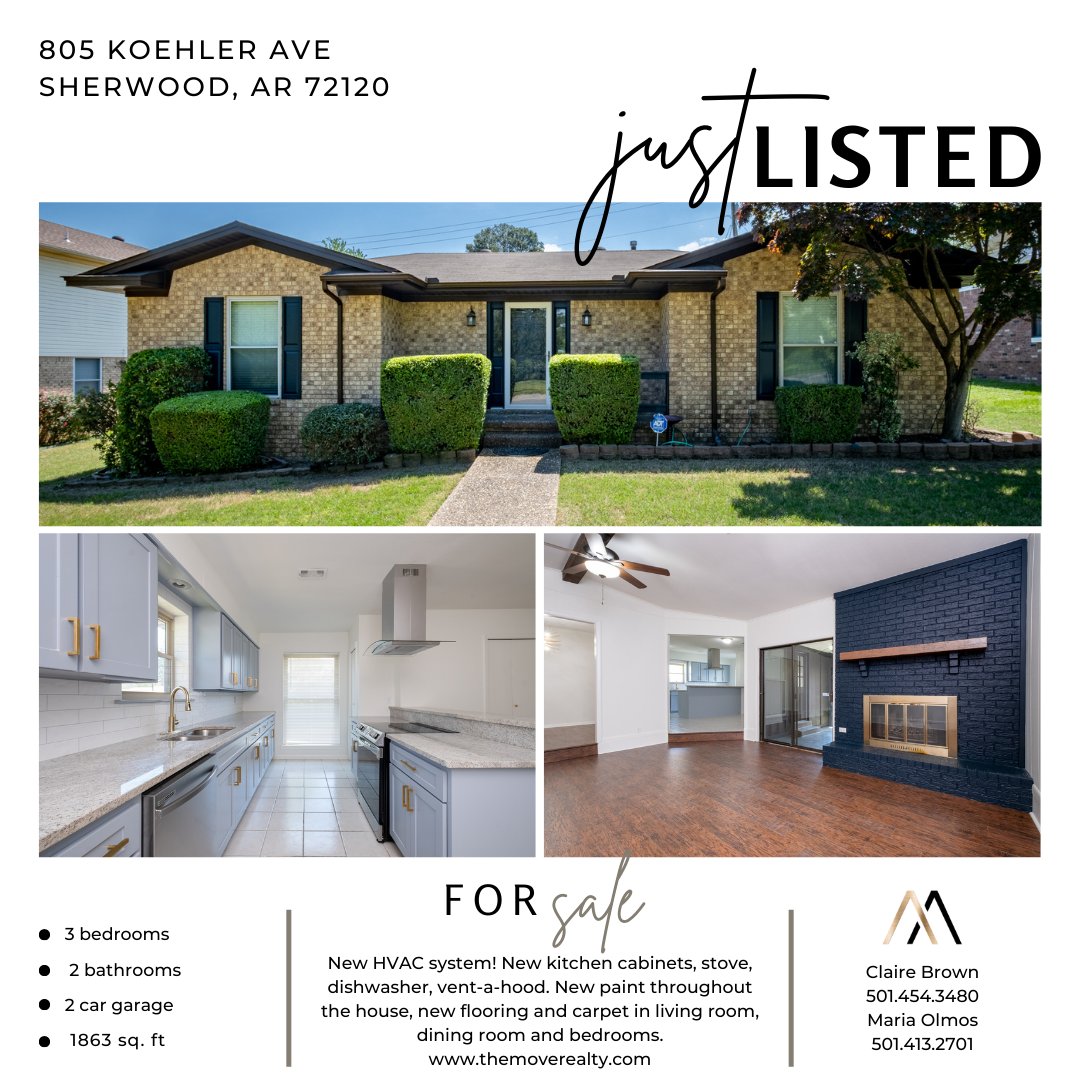 New Listing! This all brick home comes with new HVAC system, new kitchen remodel, new flooring, new paint! It is a must see! Contact us today! #moverealty #letsmove