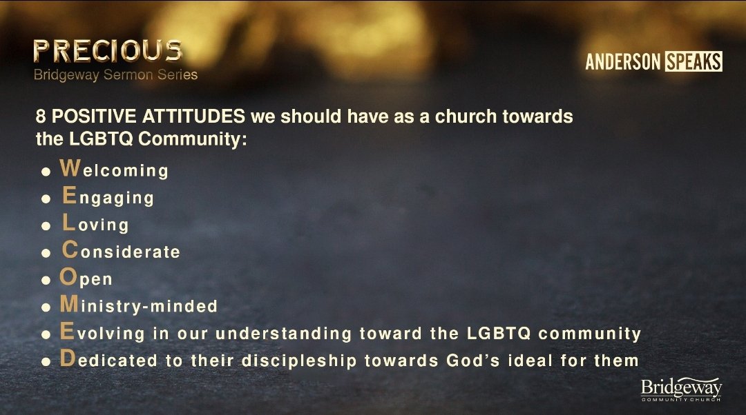 AndersonSpeaks's tweet photo. 8 attitudes we should have as believers toward LGBTQ individuals. If you agree, retweet. If you don't,  please be nice about it. Thanks. https://t.co/rN8R1IonEO