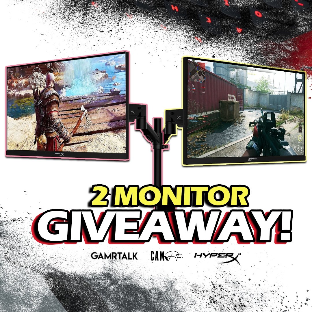 lastofcam's tweet photo. GIVEAWAY ENDING SOON:🔥 Want a free gaming monitor?

1️⃣ All you have to do is follow @LastOfCam, @HyperX, @gamrtalk
2️⃣ Tag a friend / RT

2 winners receive a 25in, 240Hz Gaming Monitor from HyperX! Ends April 19th https://t.co/zpPv54Qg23