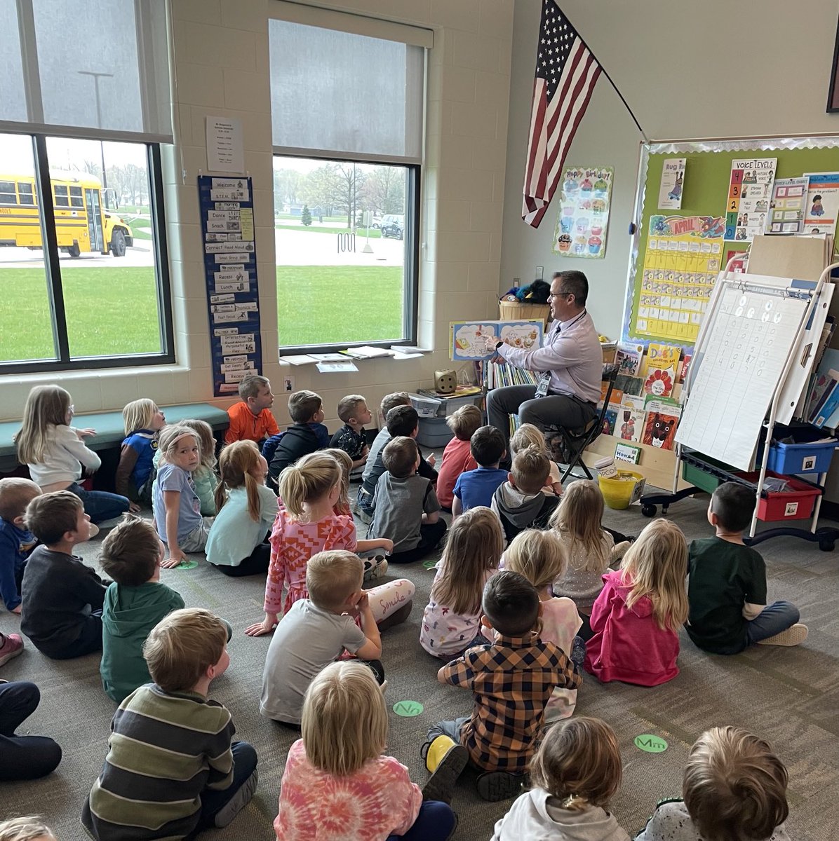 Dr. Graham helps us kick off the Week of the Young Child at the ECC. Mr. Braginton &amp; Mrs. Pike’s classes loved reading “Pop!” together. ⁦<a href="/JenisonSchools/">Jenison Public Schools</a>⁩