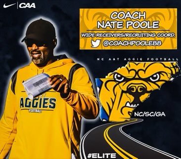 <a href="/coachpoole88/">Coach Nate Poole</a> is on the road looking for those dudes! #AggiesDo
