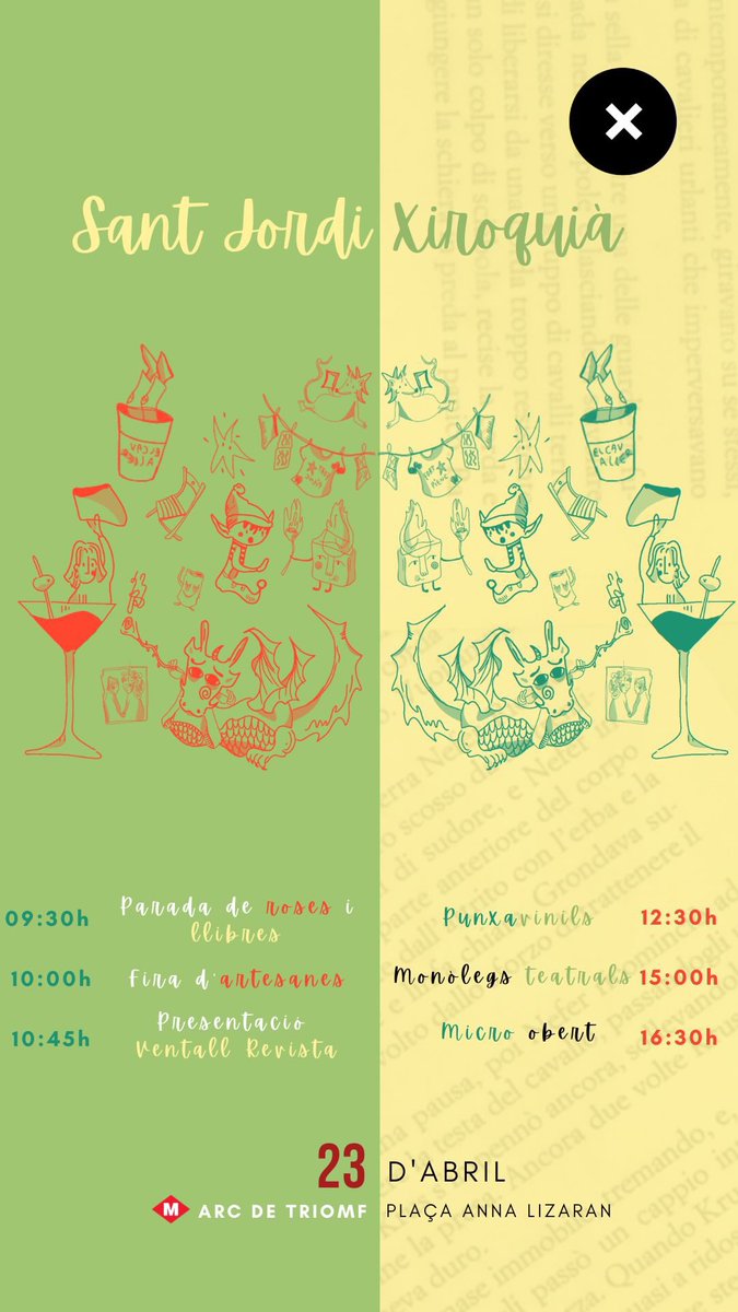 Aquest Sant Jordi, juntament amb l’Esplai Xiroc estarem a la Plaça Anna Lizaran reivindicant la cultura autogestionada i autoorganitzada! 

❤️‍🔥Ens veiem a partir de les 9.30h i fins les 20.30h❤️‍🔥

🌹Per un Sant Jordi viu i combatiu, tria XIROC🌹

<a href="/EsplaiXiroc/">Esplai Xiroc</a> <a href="/CasaGroga_FP/">La Casa Groga 🏠</a>